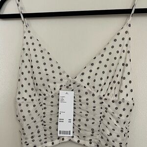 Urban Outfitters Gray Polka Dot Crop Top
